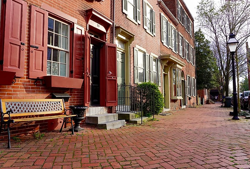 The historic New Castle Green building in New Castle, Delaware. 