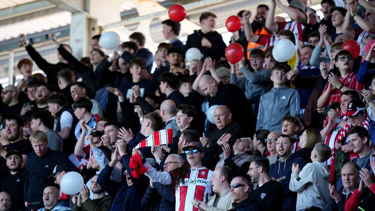 Lincoln fans celebrate their promotion
