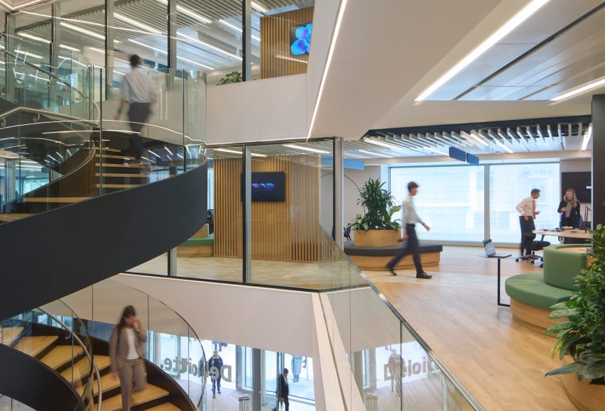 Interior view of Milan office complex by SOM