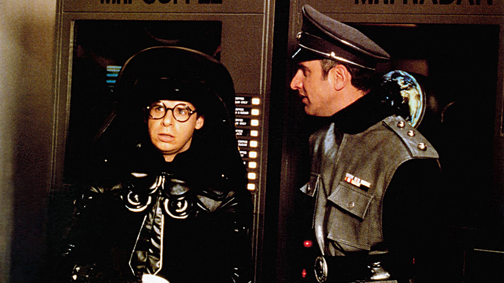 SPACEBALLS, from left: Rick Moranis, George Wyner, 1987, © MGM/courtesy Everett Collection