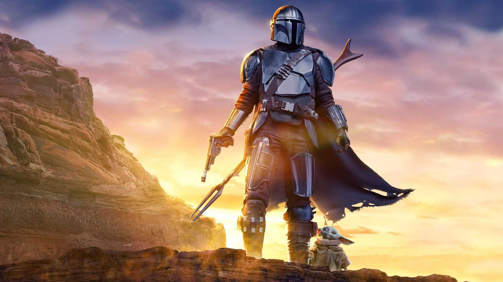 Star Wars The Mandalorian and Grogu Promotional Art showing Grogu and Din Djarin