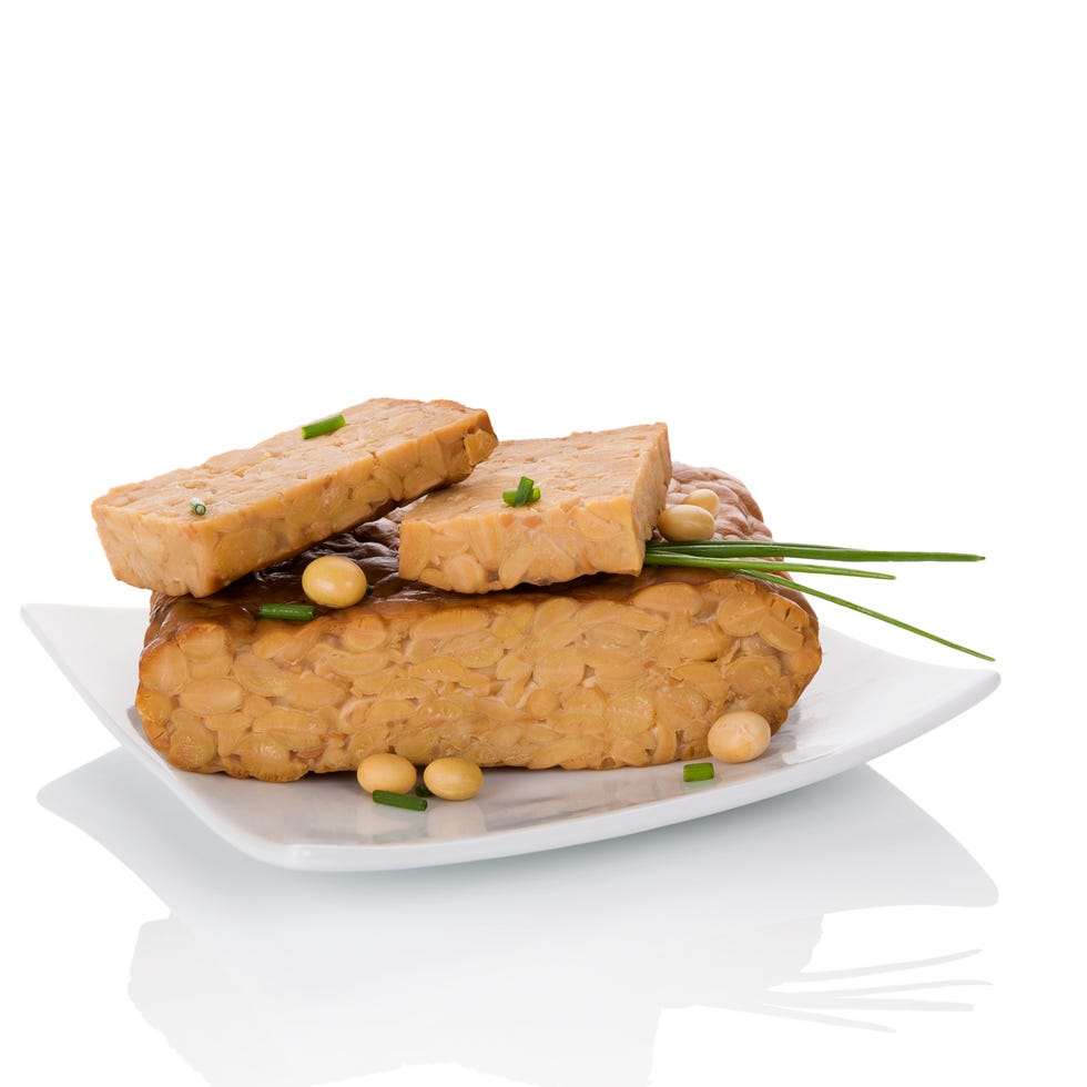 Tempeh isolated on white. tempeh isolated on white