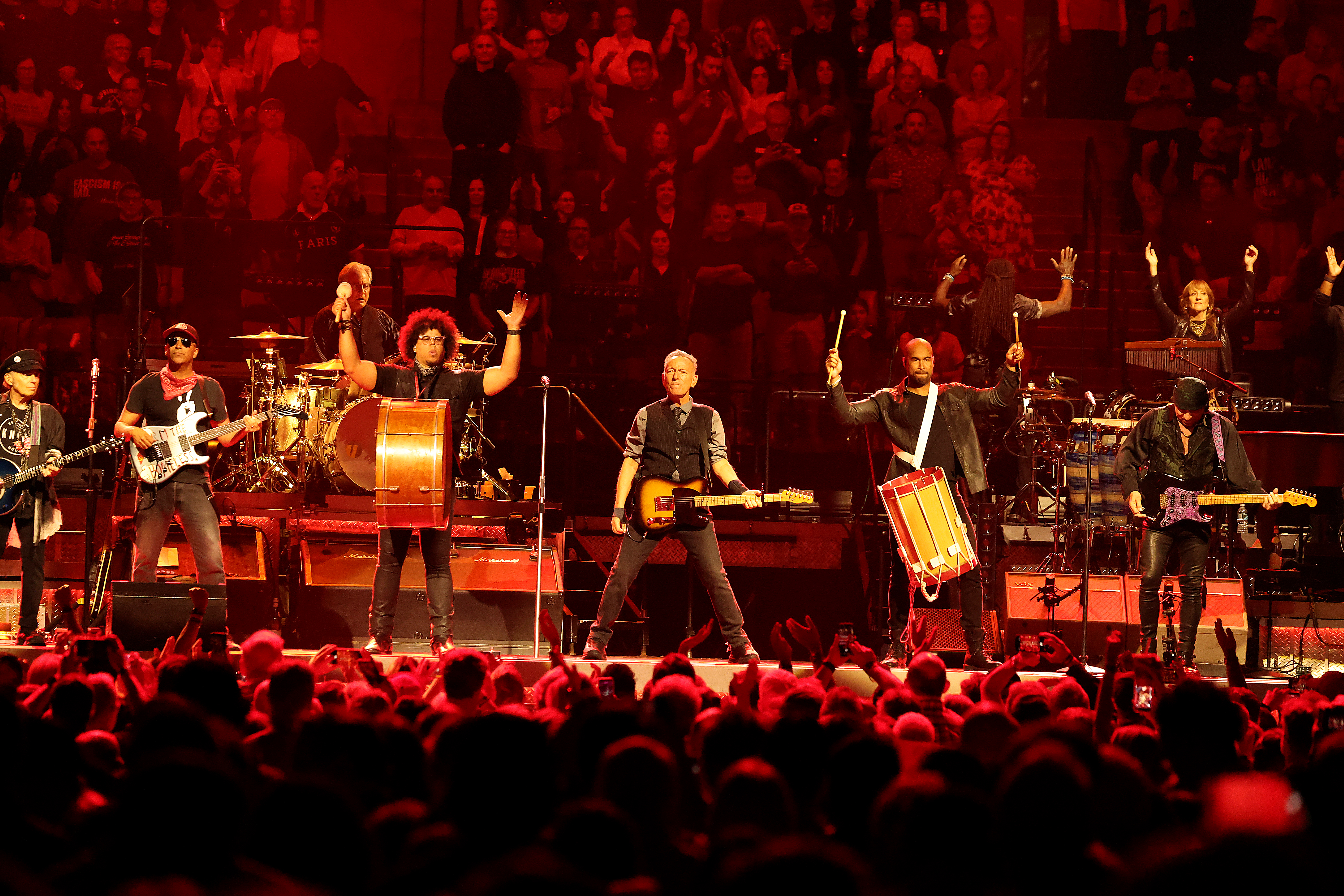 Bruce Springsteen and The E Street Band onstage at Amerant...