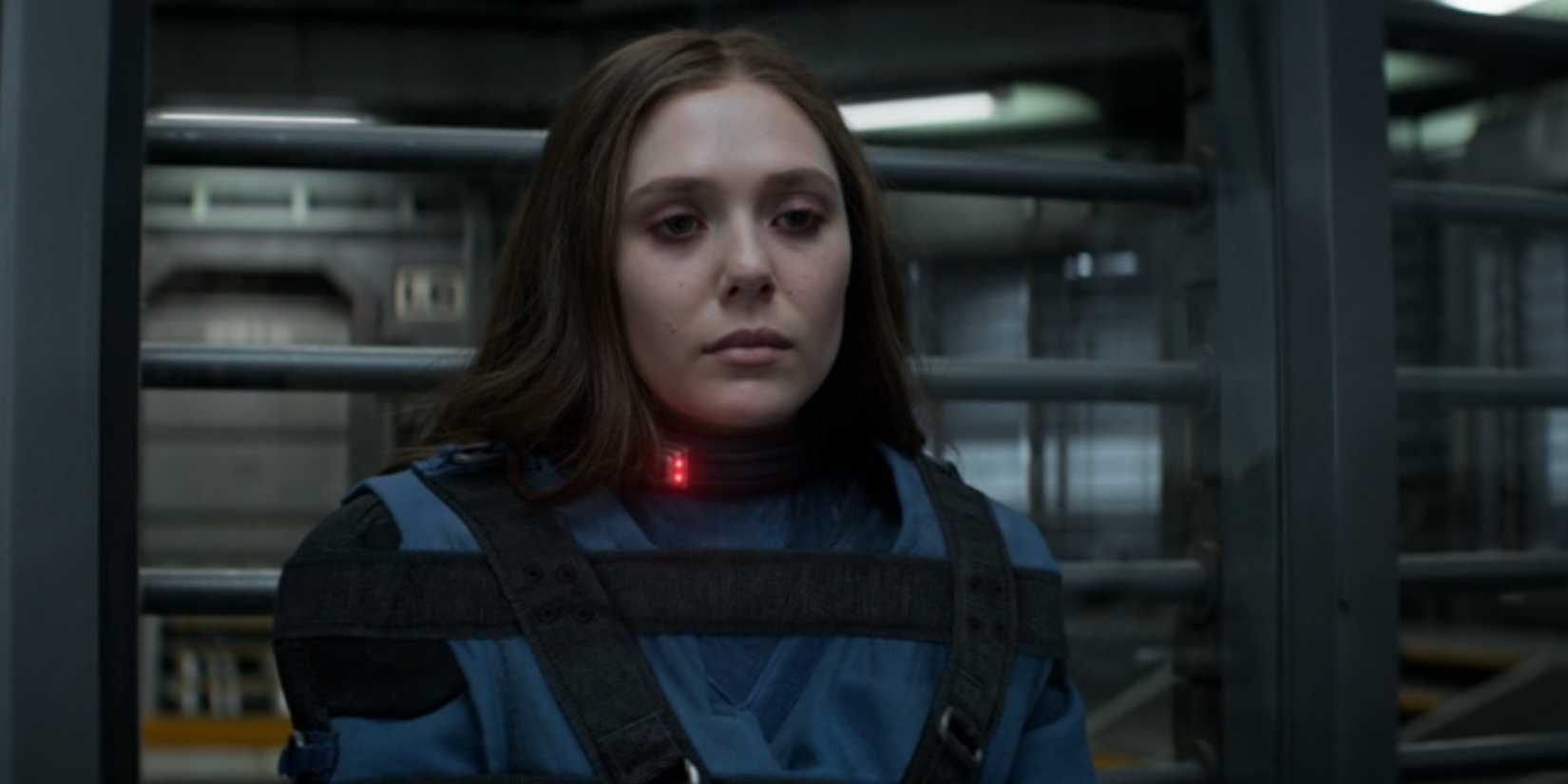 Wanda Maximoff is imprisoned in a straight jacket on The Raft in Captain America: Civil War.