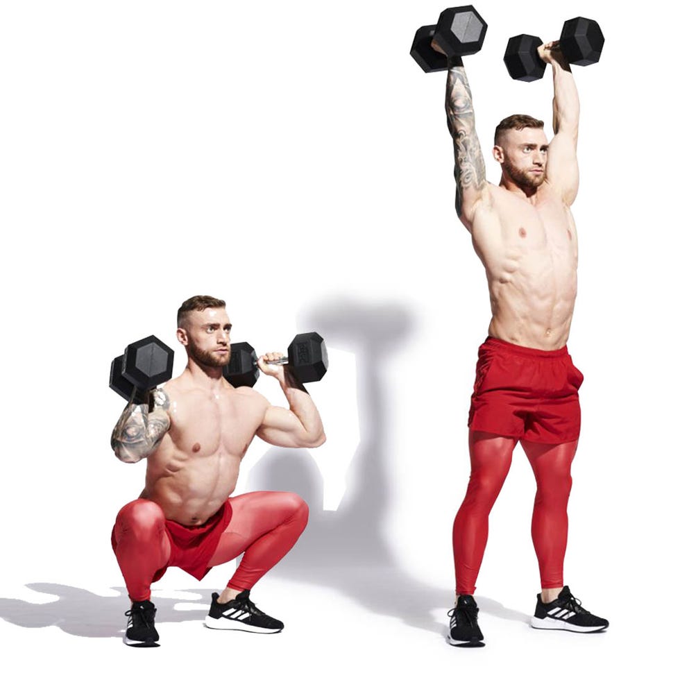 full-body workouts dumbbell thruster exercise