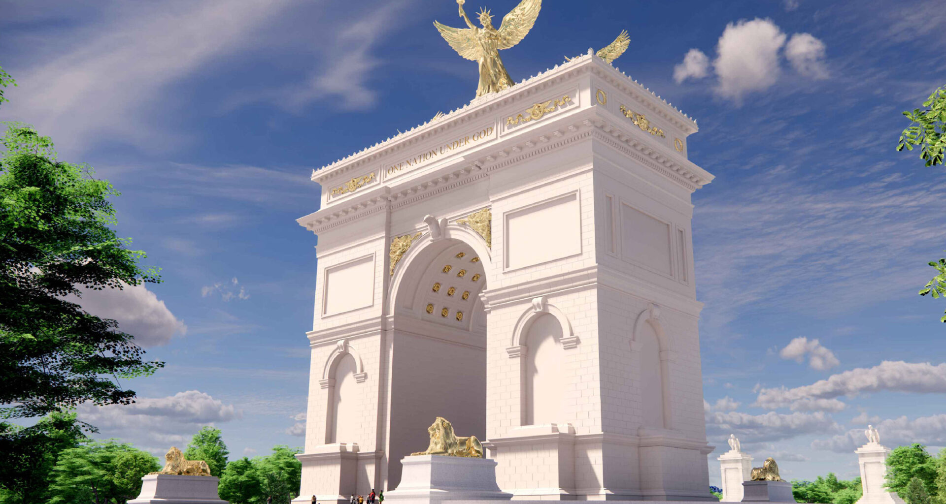 President Trump arch