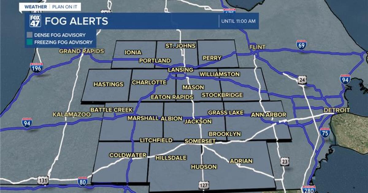 Dense fog to afternoon sun Friday across Mid-Michigan breaking the wet pattern