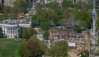 Trump rails against court decision that once again stalls his White House ballroom project : NPR