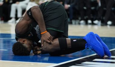 Wolves lose Edwards and DiVincenzo with leg injuries in Game 4
