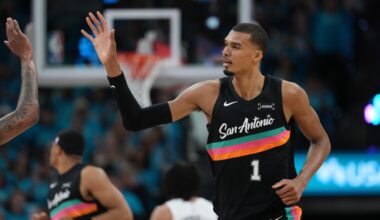 Wembanyama scores 35 points in playoff debut as Spurs roll past Trail Blazers 111-98