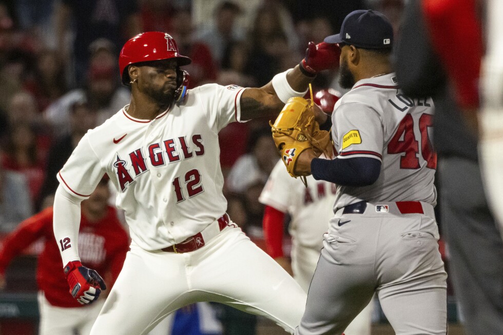 Brawl breaks out between Braves pitcher Reynaldo López and Angels slugger Jorge Soler