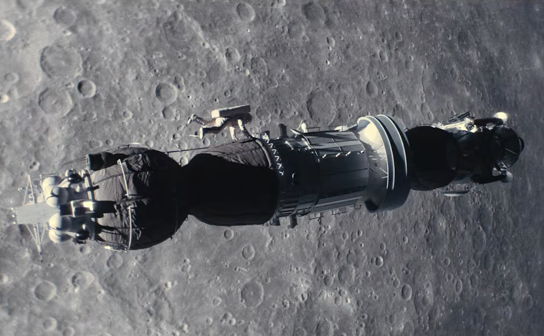 a Soviet spacecraft above the lunar surface