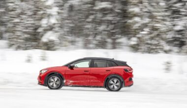 Volkswagen ID.4 GTX on a snowy road