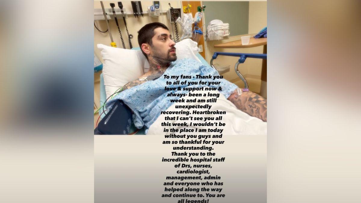Image of Zayn Malik thanked doctors — including a cardiologist — for their help during his hospitalization.
