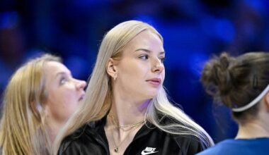May 9, 2026; Minneapolis, Minnesota, USA; Minnesota Lynx forward Napheesa Collier (24) looks on before the second half against the Atlanta Dream at Target Center. Mandatory Credit: Matt Krohn-Imagn Images