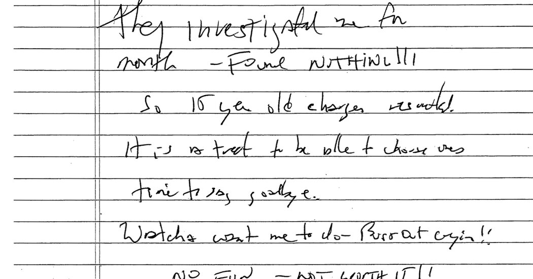 Jeffrey Epstein’s Purported Suicide Note Is Released by Federal Judge