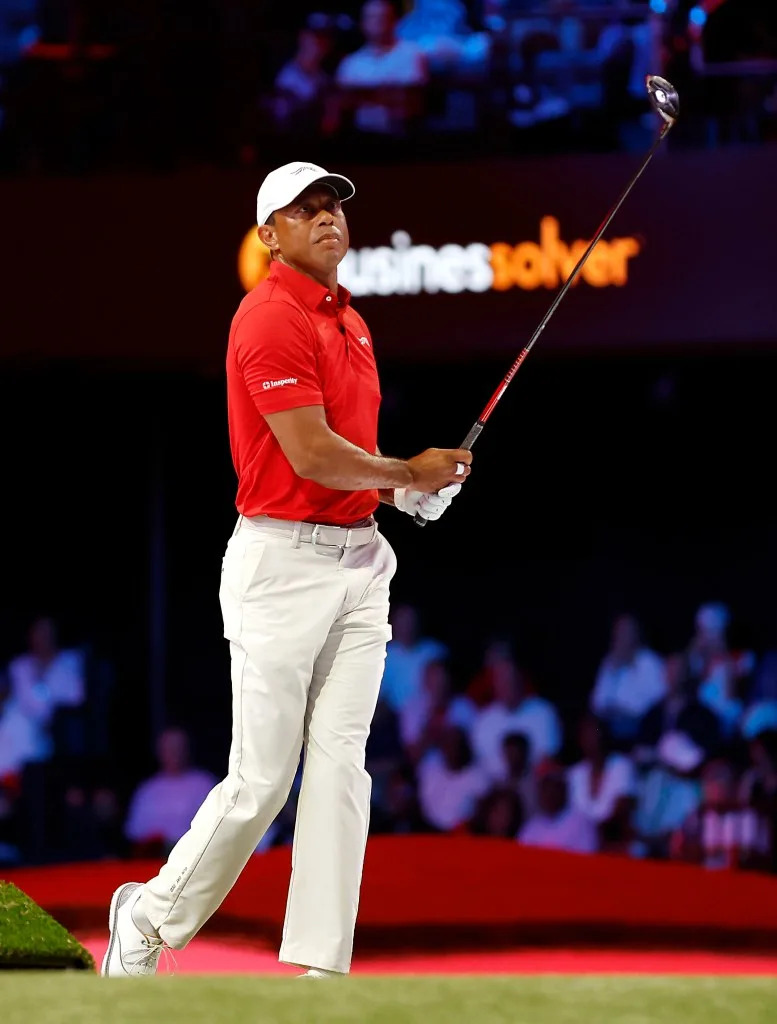 Woods was spotted on May 13 at Palm Beach International Airport, with reasons for his brief return to the States unknown. TGL Golf via Getty Images