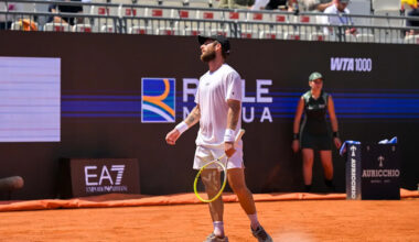 Tennis player Corentin Moutet receives warning for pulling down shorts in frustration after losing point