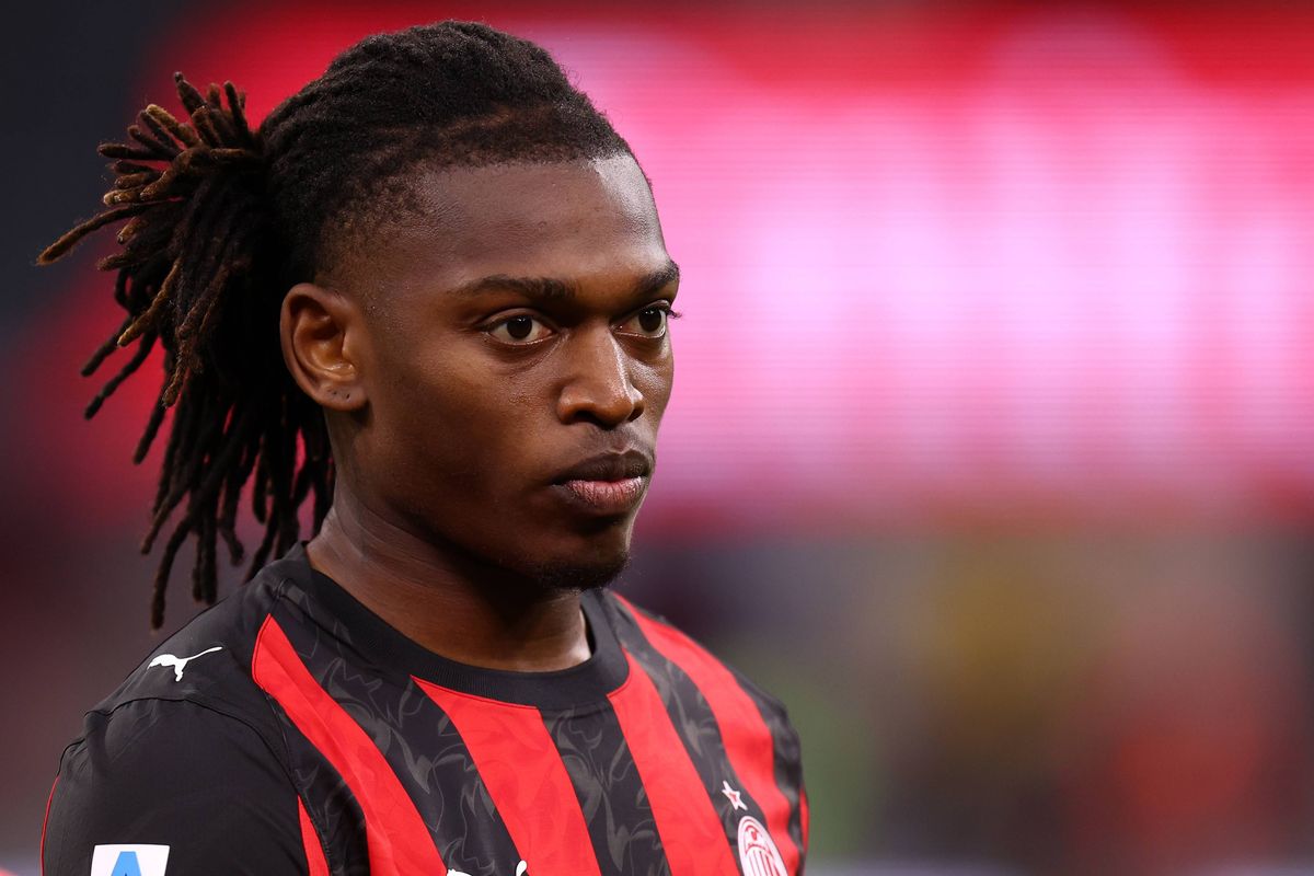 Milan, Italy - April 26: Rafael Leao of Ac Milan looks on during the Serie A match between AC Milan and Juventus Fc at Stadio Giuseppe Meazza (San Siro) on April 26, 2026 in Milan Italy. (Photo by sportinfoto/DeFodi Images/DeFodi via Getty Images)