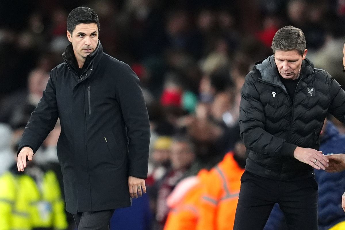 Arsenal manager Mikel Arteta (left) and Crystal Palace manager Oliver Glasner