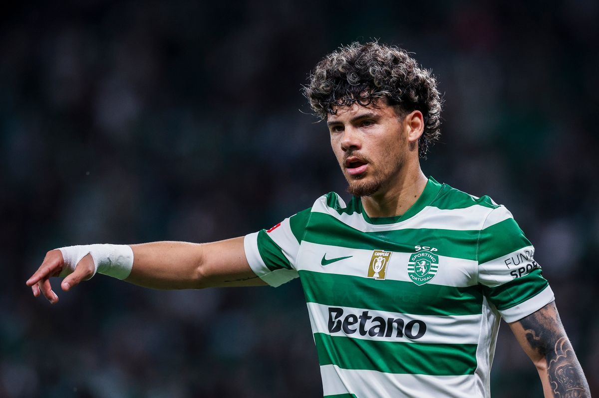 Maximiliano Araujo of Sporting CP looks on during the Primeira Liga match between Sporting CP and CD Tondela at Estadio Jose Alvalade on April 29, 2026 in Lisbon, Portugal.