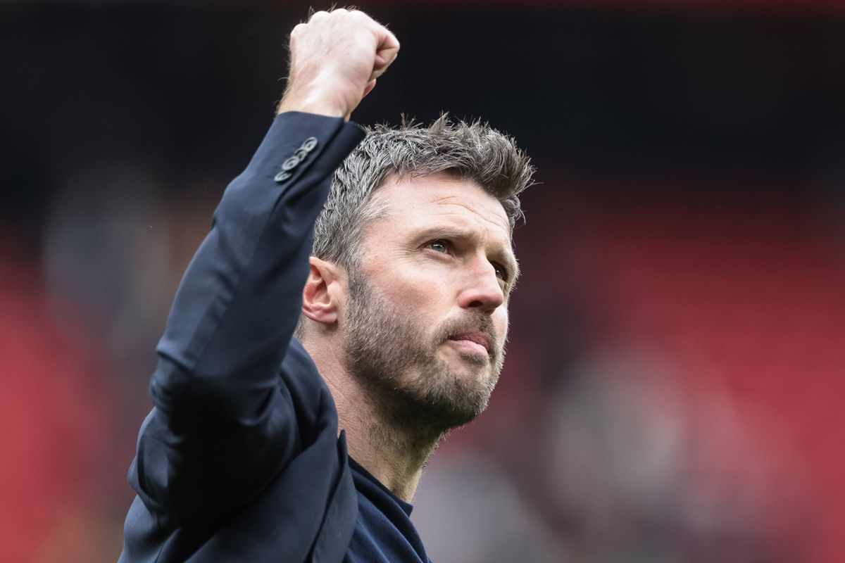 Michael Carrick celebrates