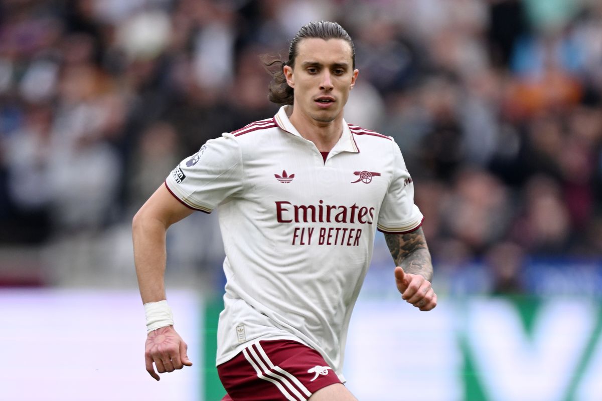 Riccardo Calafiori during Arsenal's win at West Ham