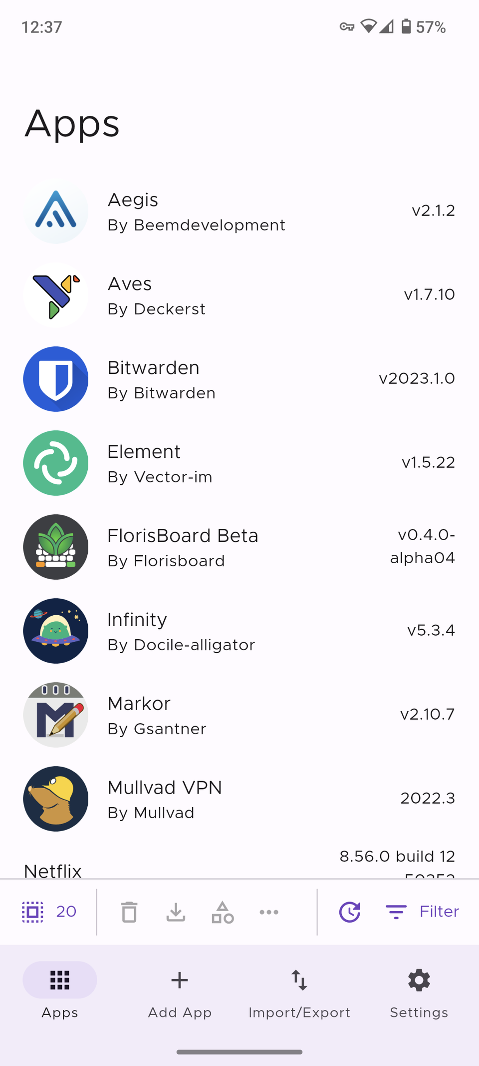 Obtanium app interface
