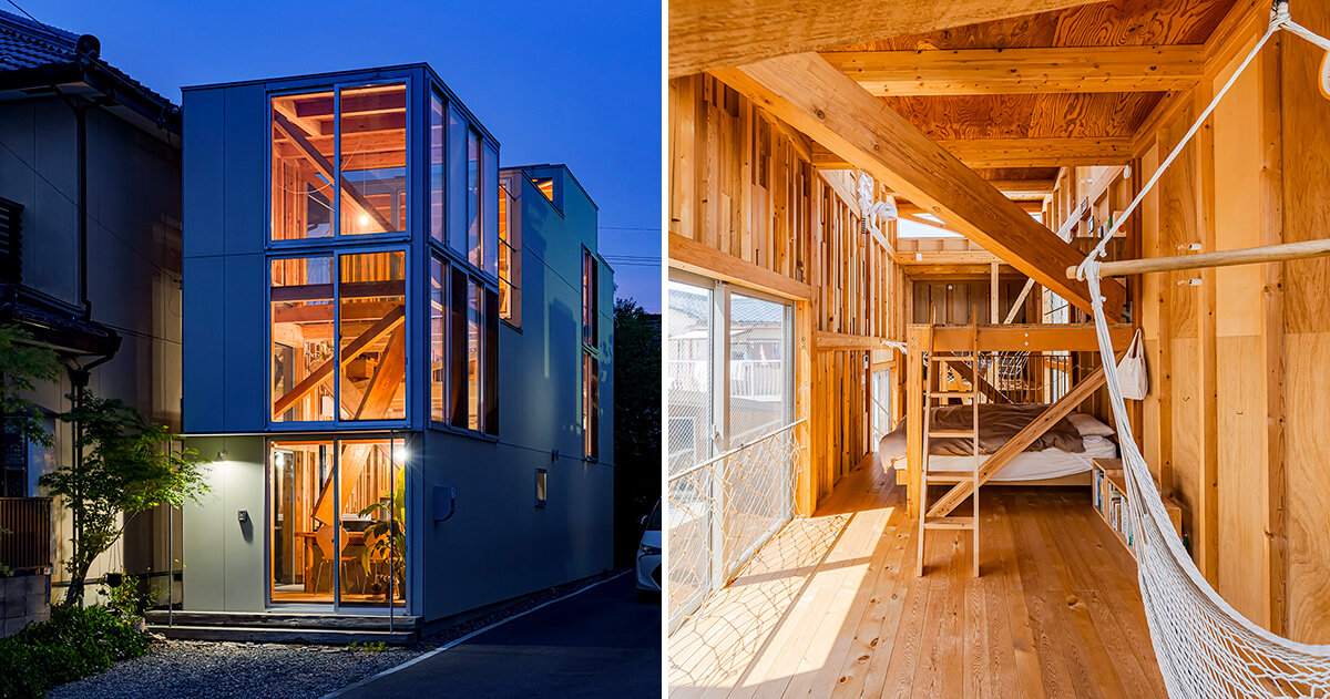 1-1 architects reworks surplus timber into a layered house and office