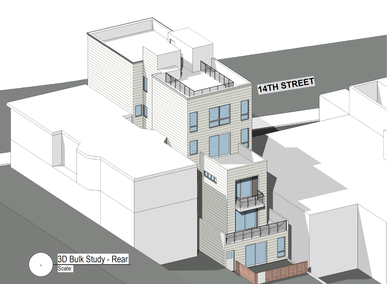 1037 14th Street rear view, illustration by RKD Consulting