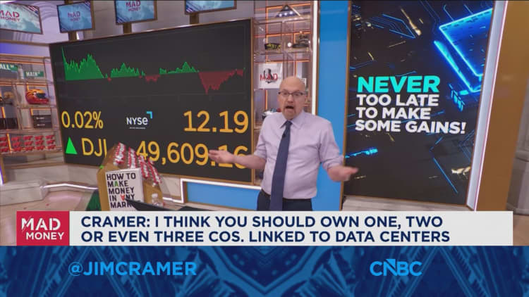 You should own one, two or even three companies linked to data centers, says Jim Cramer