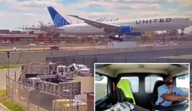 New video shows United plane clipping truck at Newark airport