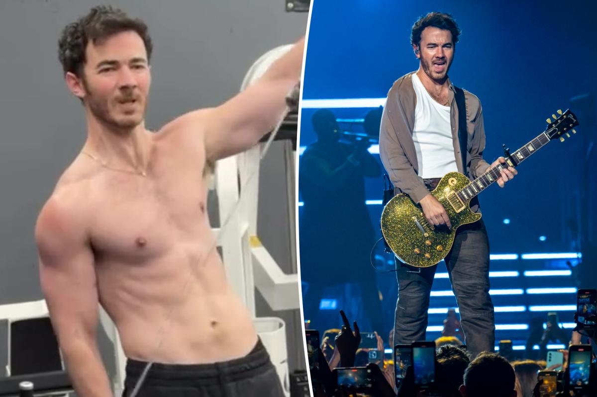 Kevin Jonas shows off shocking shredded physique in gym video