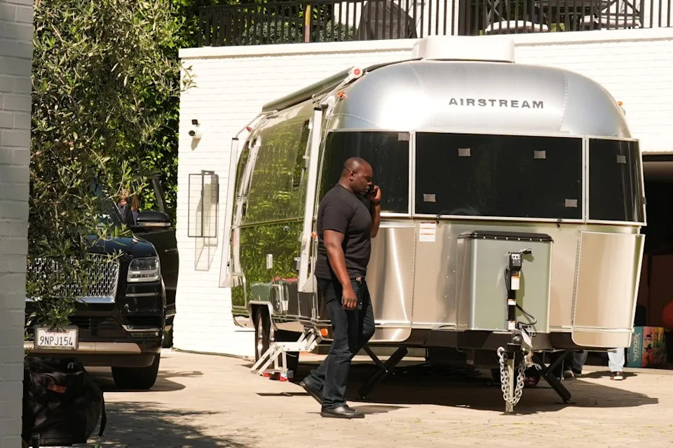 The couple was inside an Airstream trailer on the property at the time that was struck by the gunfire. AP