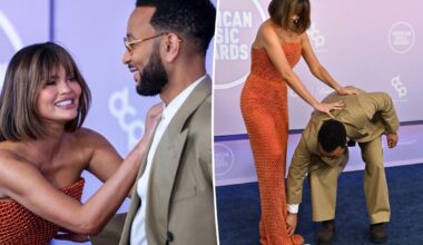 John Legend rescues wife Chrissy Teigen from wardrobe malfunction at 2026 AMAs