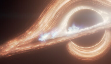 an illustration of what a flare coming from a black hole might look like