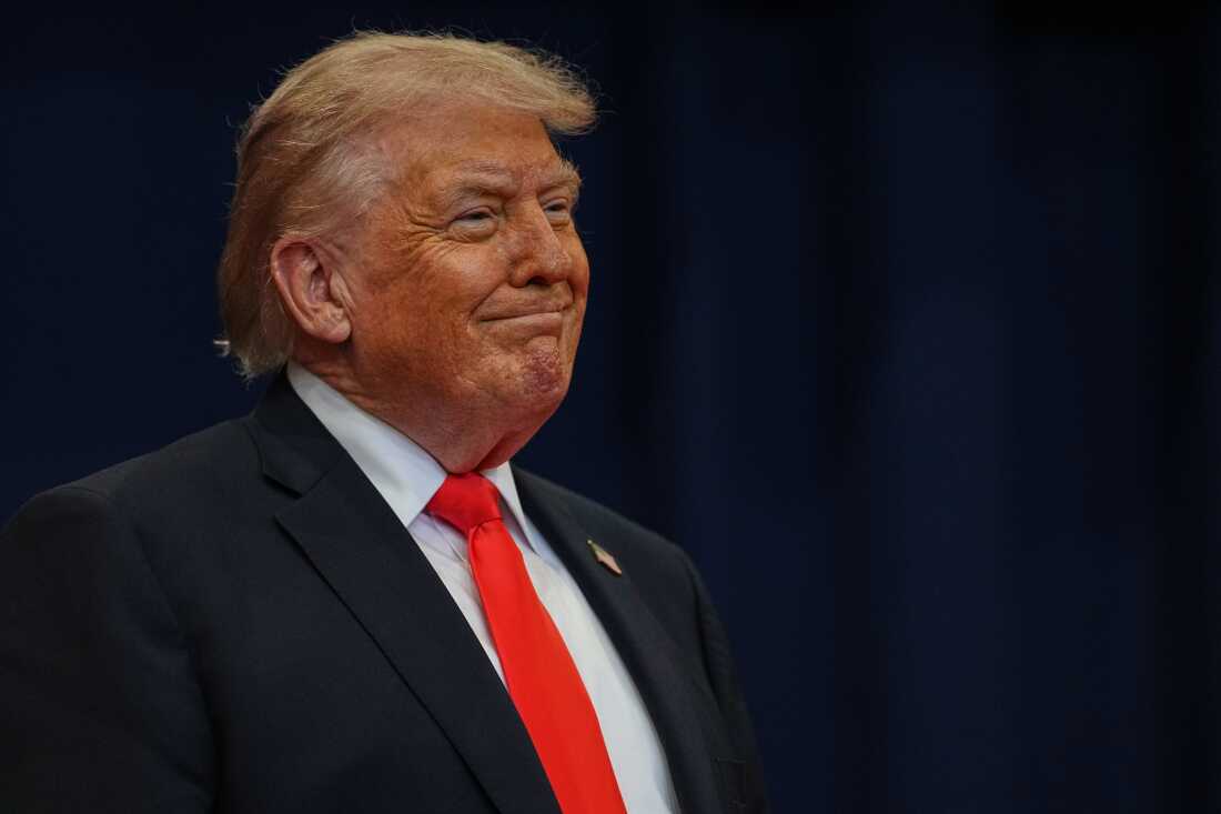 President Donald Trump arrives to speak at a charter school in The Villages, Fla., Friday, May 1, 2026.