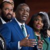 Democratic Rep. Cleo Fields is seen with members of the Congressional Black Caucus on Wednesday at the Capitol. Fields represents the Louisiana congressional district at the heart of the U.S. Supreme Court’s ruling on Wednesday to severely weaken the Voting Rights Act.