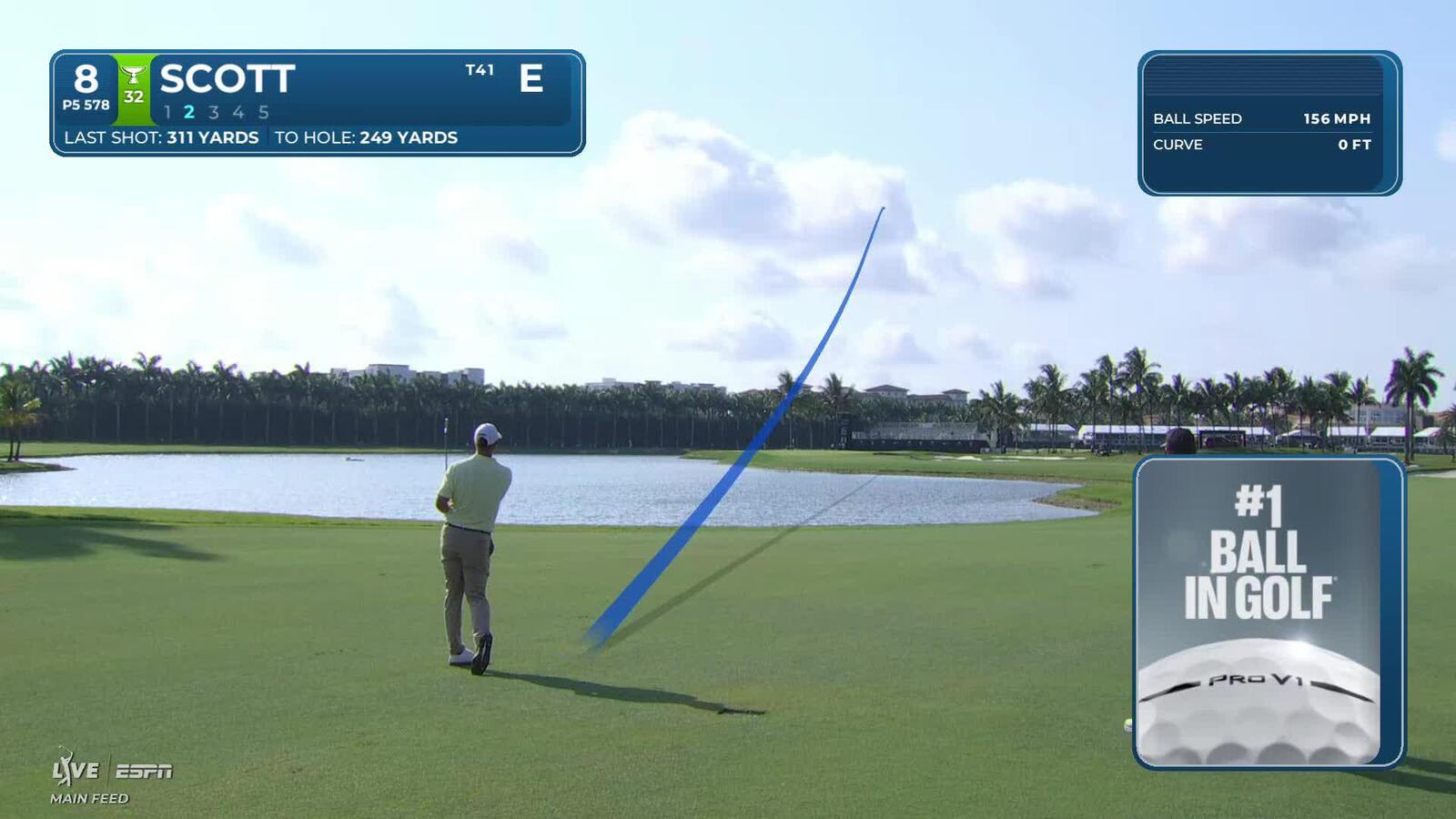 Adam Scott reaches par-5 No. 8 in two, makes birdie at Cadillac