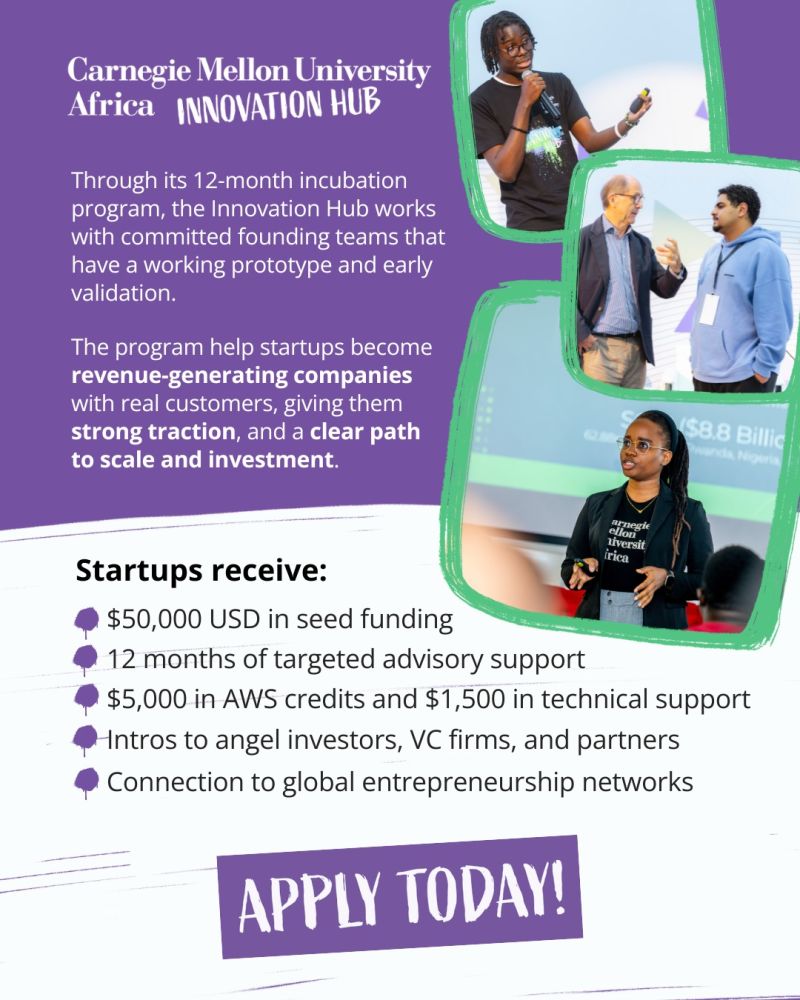 Fully Funded Carnegie Mellon University Africa (CMU-Africa) Innovation Hub Business Incubation Program 2026/2027 for African Tech Founders