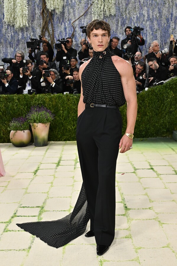 Connor Storrie arrives at The Metropolitan Museum of Art's Costume Institute benefit gala celebrating the opening of the "Costume Art" exhibition on Monday, May 4, 2026, in New York. (Photo by Evan Agostini/Invision/AP)