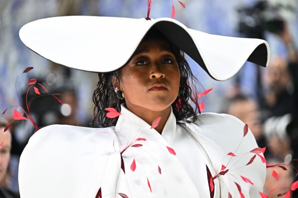 Naomi Osaka arrives at The Metropolitan Museum of Art's Costume Institute benefit gala celebrating the opening of the "Costume Art" exhibition on Monday, May 4, 2026, in New York. (Photo by Evan Agostini/Invision/AP)