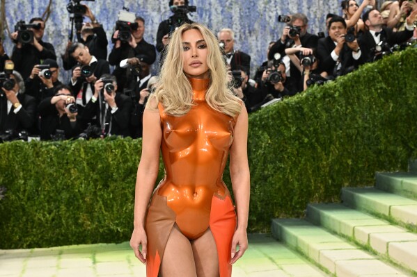 Kim Kardashian arrives at The Metropolitan Museum of Art's Costume Institute benefit gala celebrating the opening of the "Costume Art" exhibition on Monday, May 4, 2026, in New York. (Photo by Evan Agostini/Invision/AP)