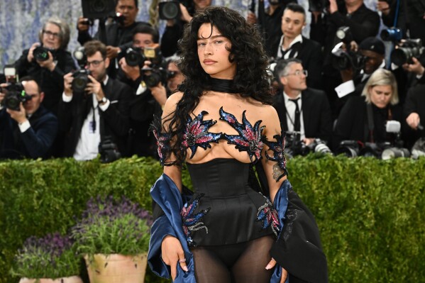 Odessa A'zion arrives at The Metropolitan Museum of Art's Costume Institute benefit gala celebrating the opening of the "Costume Art" exhibition on Monday, May 4, 2026, in New York. (Photo by Evan Agostini/Invision/AP)