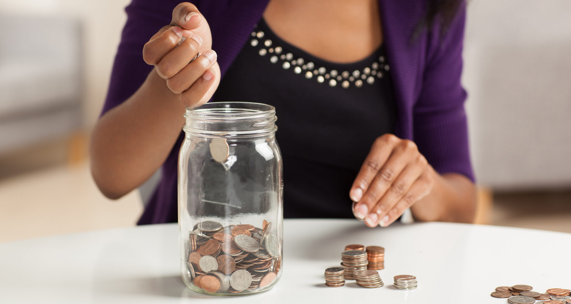 spare change in a jar