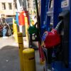 A gas pump stands at a station in Manhattan on April 21 in New York City. Most Americans say that high gas prices are straining their household budget, according to a new NPR/PBS News/Marist poll.