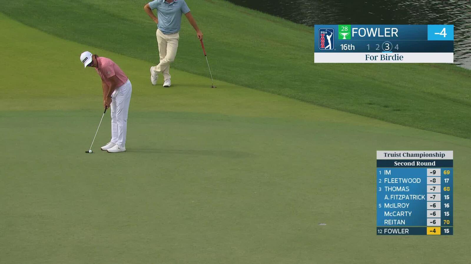 Rickie Fowler's 198-yard approach sets up birdie on No. 16 at Truist Championship
