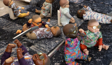 baby dolls animate japan pavilion in ei arakawa-nash's ode to care
