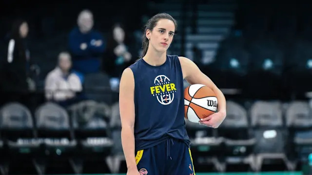 Apr 25, 2026; Brooklyn, NY, USA; Indiana Fever guard Caitlin Clark (22) warms up before a game against the <a class="link " href="https://sports.yahoo.com/wnba/teams/new-york/" data-i13n="sec:content-canvas;subsec:anchor_text;elm:context_link" data-ylk="slk:New York Liberty;sec:content-canvas;subsec:anchor_text;elm:context_link;itc:0" data-yga="{"yLinkElement":"context_link","yModuleName":"content-canvas","yLinkText":"New York Liberty","ySubModuleName":"anchor_text","yHasCommerce":false}">New York Liberty</a> at Barclays Center. Mandatory Credit: John Jones-Imagn Images© John Jones-Imagn Images&period;