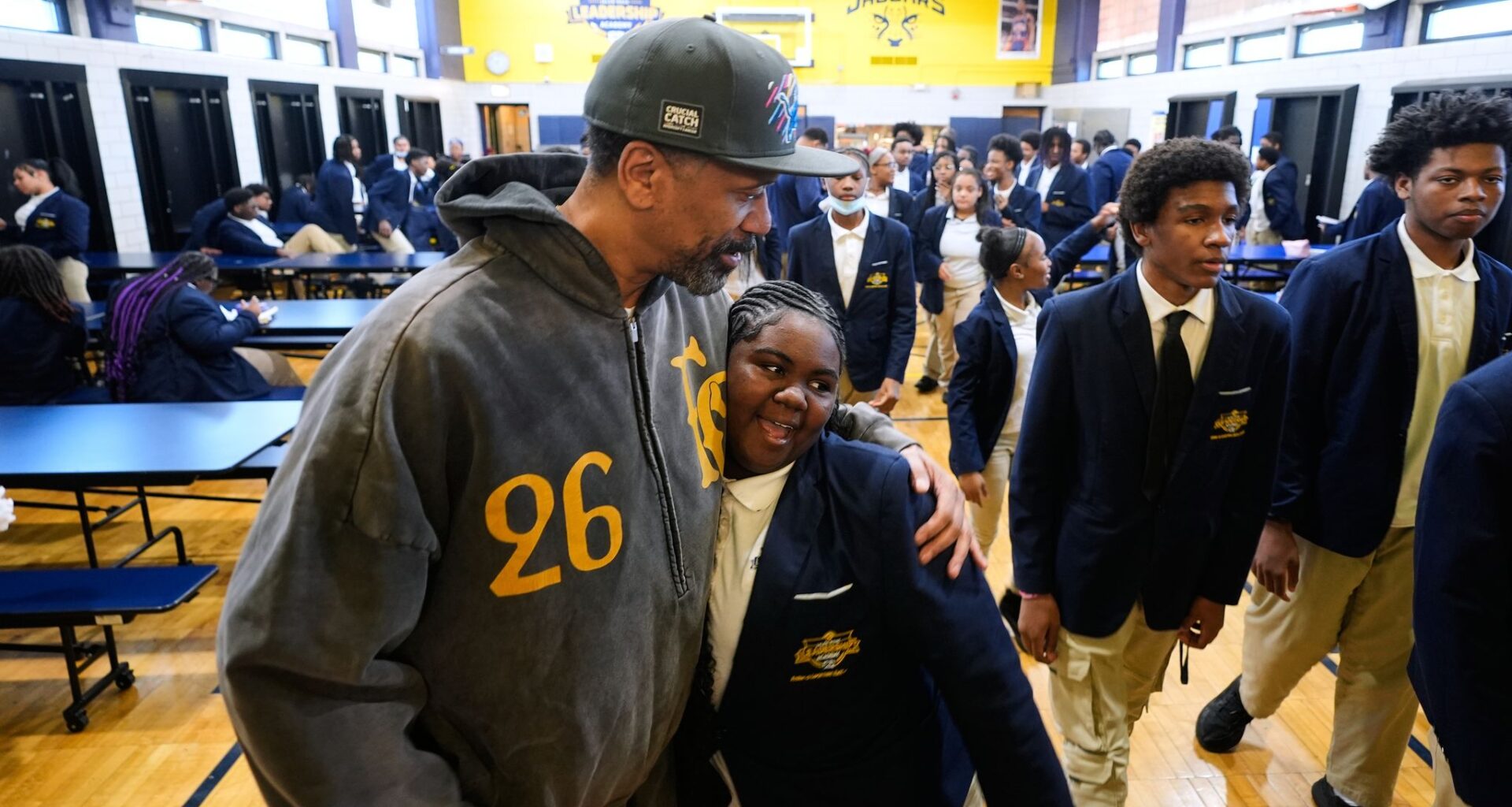Ex-NBA player, Fab Five member Jalen Rose is a fixture at the school that bears his name in Detroit